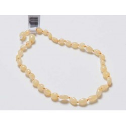 Collier d'ambre olive citron blanc