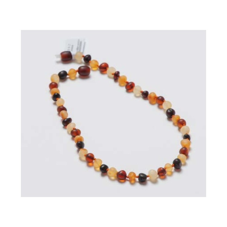 Collier d'ambre cerise et cognac clair et foncé brillant